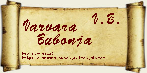 Varvara Bubonja vizit kartica